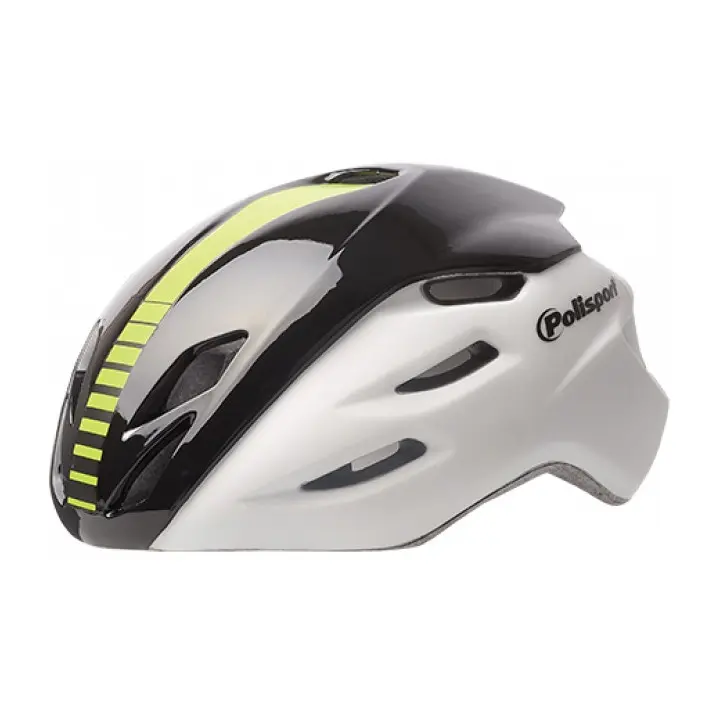 Аксесоар за велосипед Polisport, каска AERO ROAD (M=54/58), WHITE MATTE/BLACK GLOSS/FLUO YELLOW - 8739800002 Каски, 25468