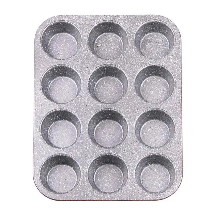 Форма за мъфини Voltz V51223RC, 12 мъфина, Мраморно покритие, Червен, (55551223RC)
