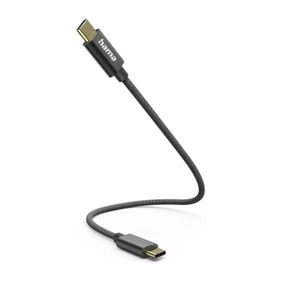 HAMA Кабел за зареждане, USB-C -USB-C, 0.2м, черен, (35939078)