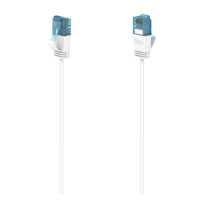 Мрежов кабел HAMA Flexi-Slim, U/UTP CAT 6a, 10 Gbit/s, RJ-45 - RJ45, 1.50 m, Бял, (35934650)