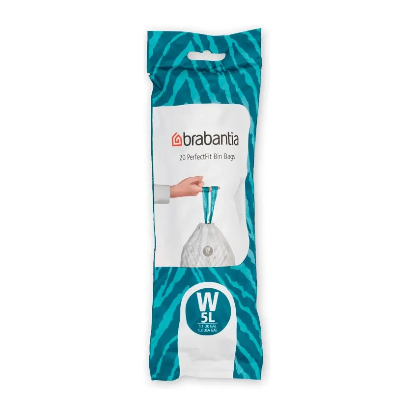 Торба за кош Brabantia PerfectFit NewIcon размер W, 5L, 20 броя, ролка, (35941176)