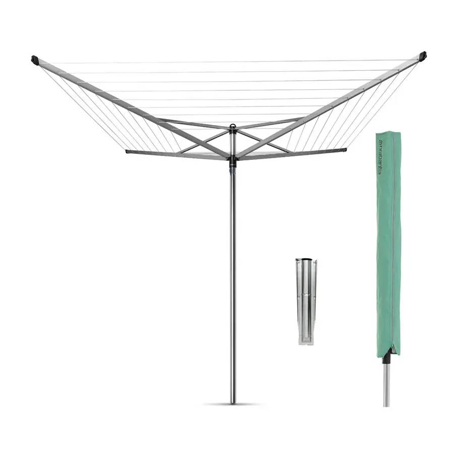 Външен простор Brabantia TopSpinner 50m, метален шип за вкопаване и калъф, (35940937)