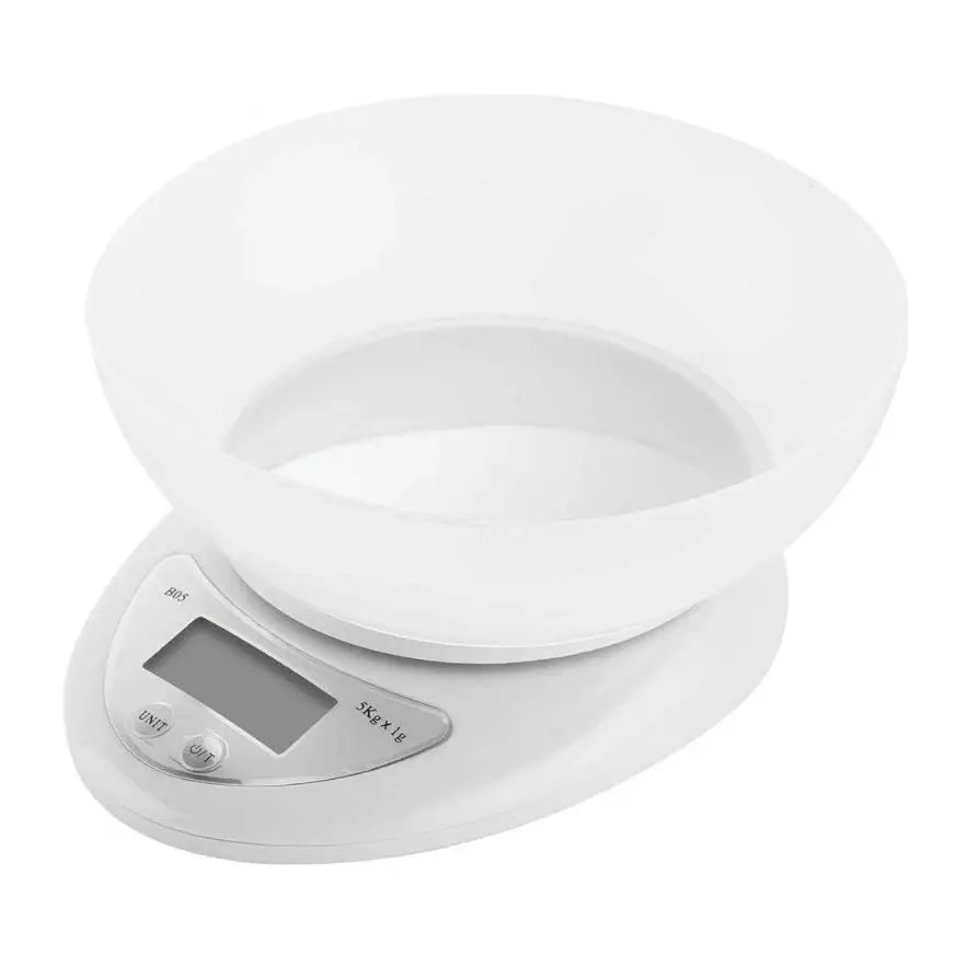 Кухненска дигитална везна SAPIR SP 1651 M, 5 кг, LCD екран, Купа 600 мл, Бял, (18479)