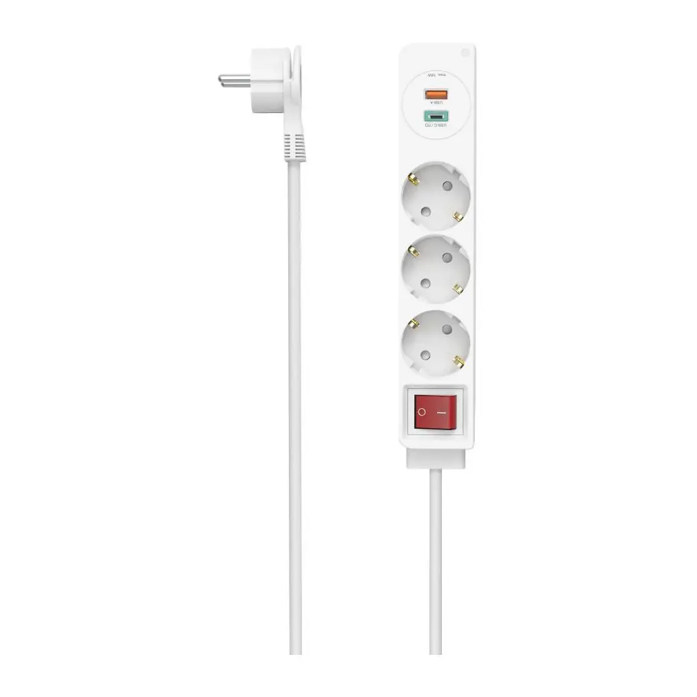 Разклонител USB-C/USB-A 3.4A, 3 гнезда, 2x USB, HAMA-223185, (35936387)
