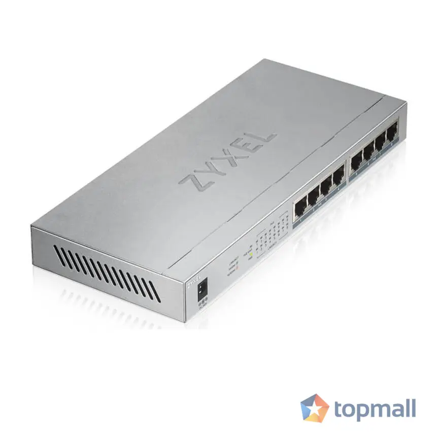 Суич ZyXEL GS1008-HP, 8-портов гигабитов неуправляем PoE+, 60W, (35934302)