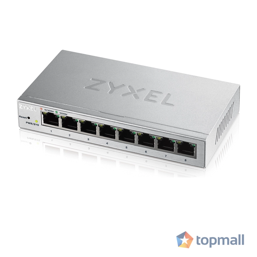 Суич ZyXEL GS-1200-8, 8 портов, Gigabit, webmanaged, (35933348)