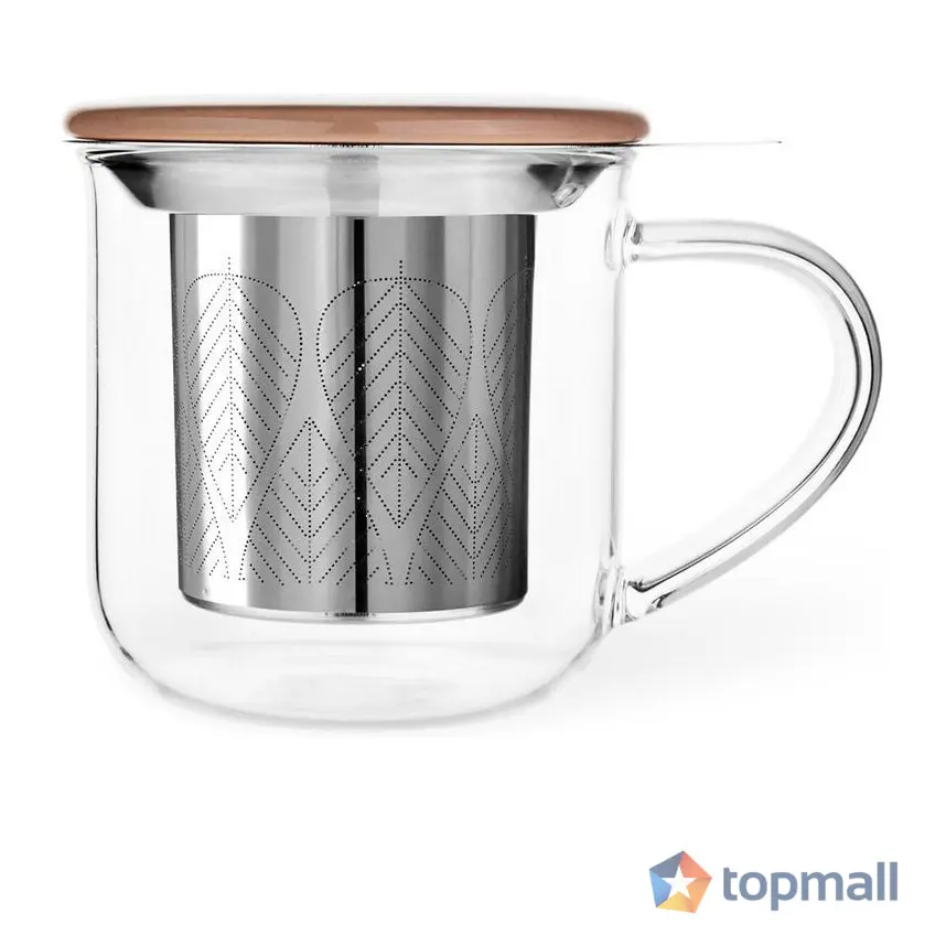 Чаша за чай с цедка VIVA Minima 400ml, кафяво капаче за запарка, (35942943)