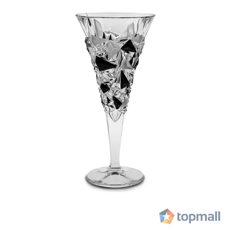 Чаша за вино Bohemia 1845 Glacier Matt Fond and Black Lister 250ml, 6 броя, (35942554)