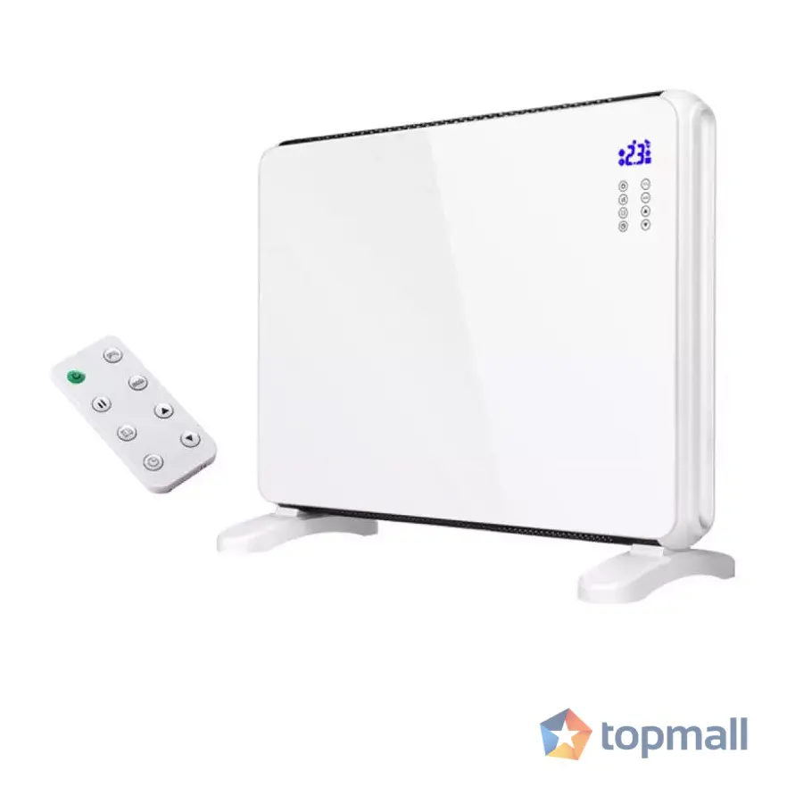 Конвектор със стъклен панел ZEPHYR ZP 1974 G, 2000W, За стена или под, 2 степени, Дистанционно, 5 до 35°C, LCD, Бял, (18629)