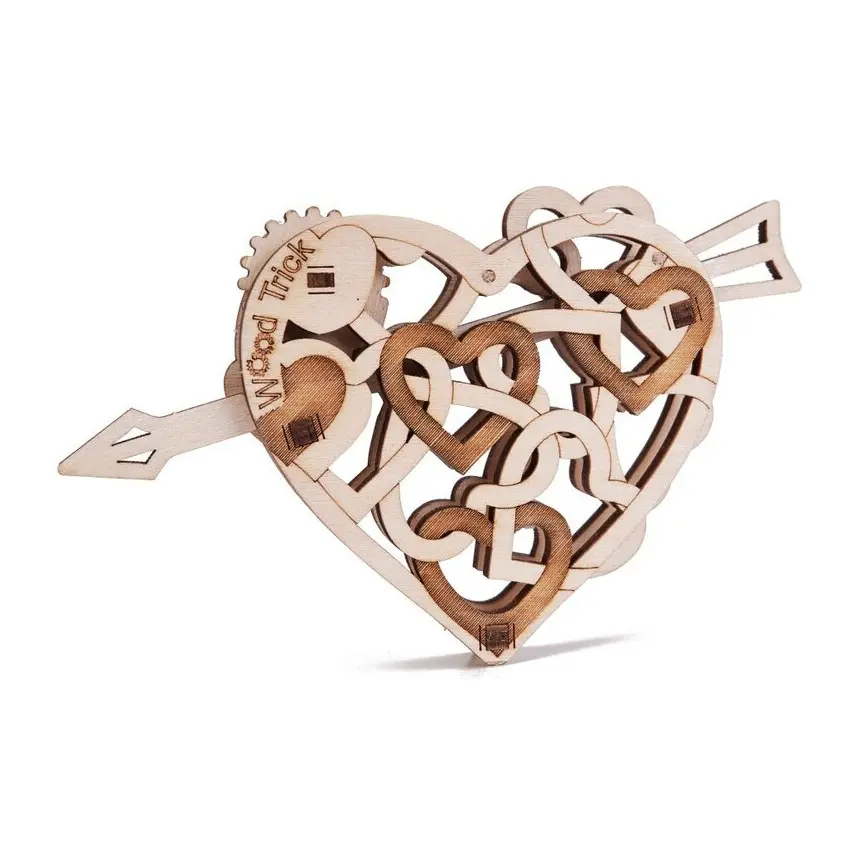 Wood Trick 3d Пъзел Heart