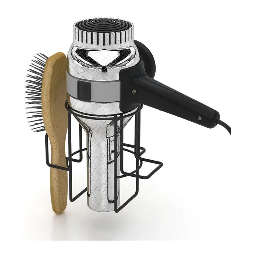 Поставка за сешоар TEKNO TEL DM-262B черен мат, (18297)