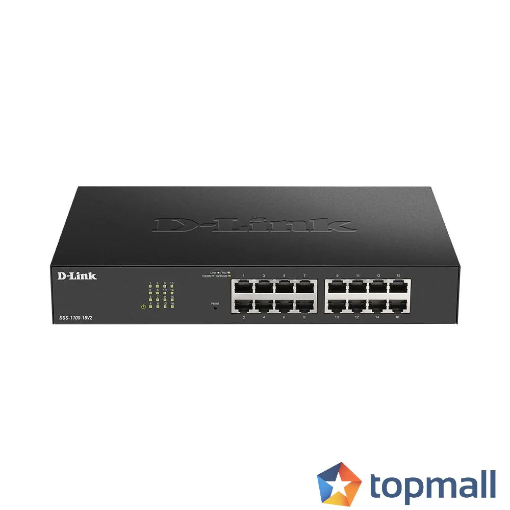 Суич D-Link DGS-1100-16V2, 16 портов 10/100/1000 Gigabit Smart Switch, управляем, (35934279)