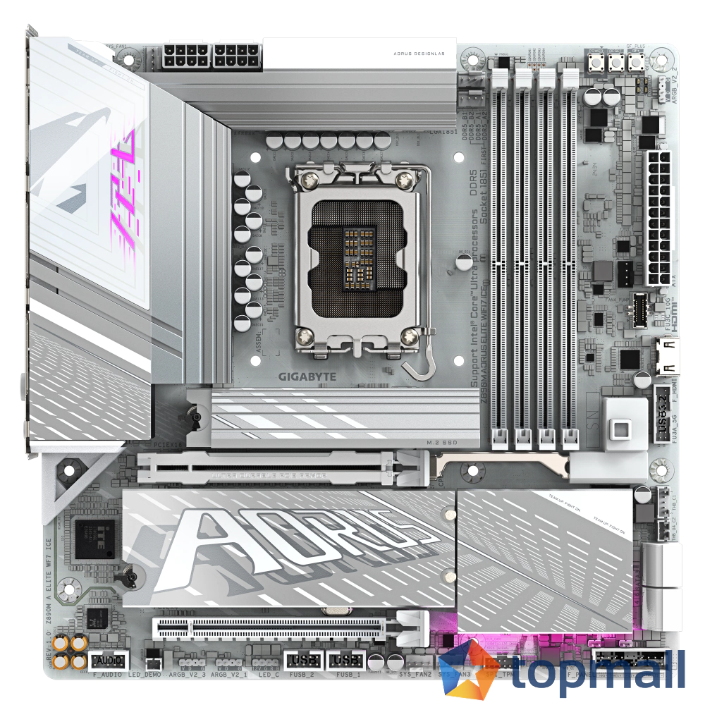 Дънна платка GIGABYTE Z890M AORUS ELITE WIFI 7 ICE, LGA 1851, (35938508)