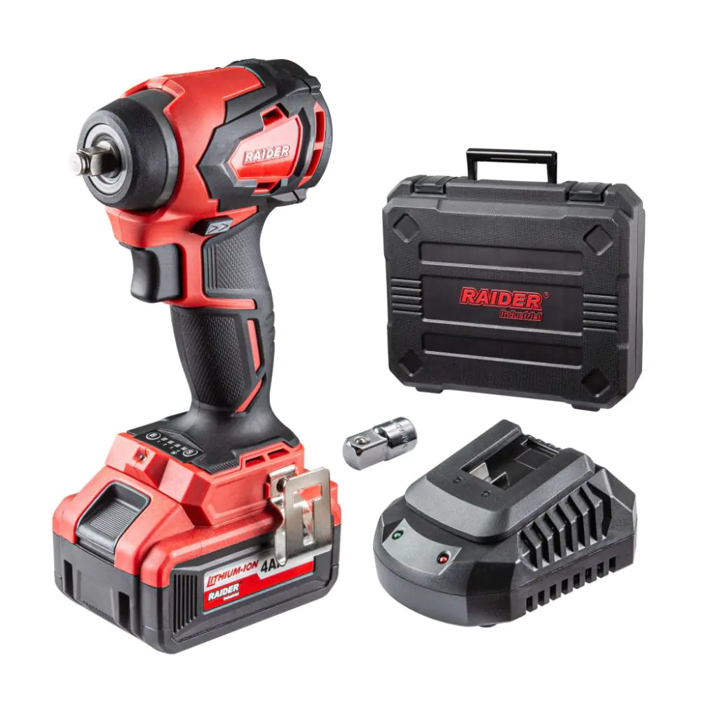 Гайковерт безч 20V 4-ск.4Ah 280Nm 3/8“ и 1/2"куфар RAIDER INDUSTRIAL RDI-IBW03, (35929834)