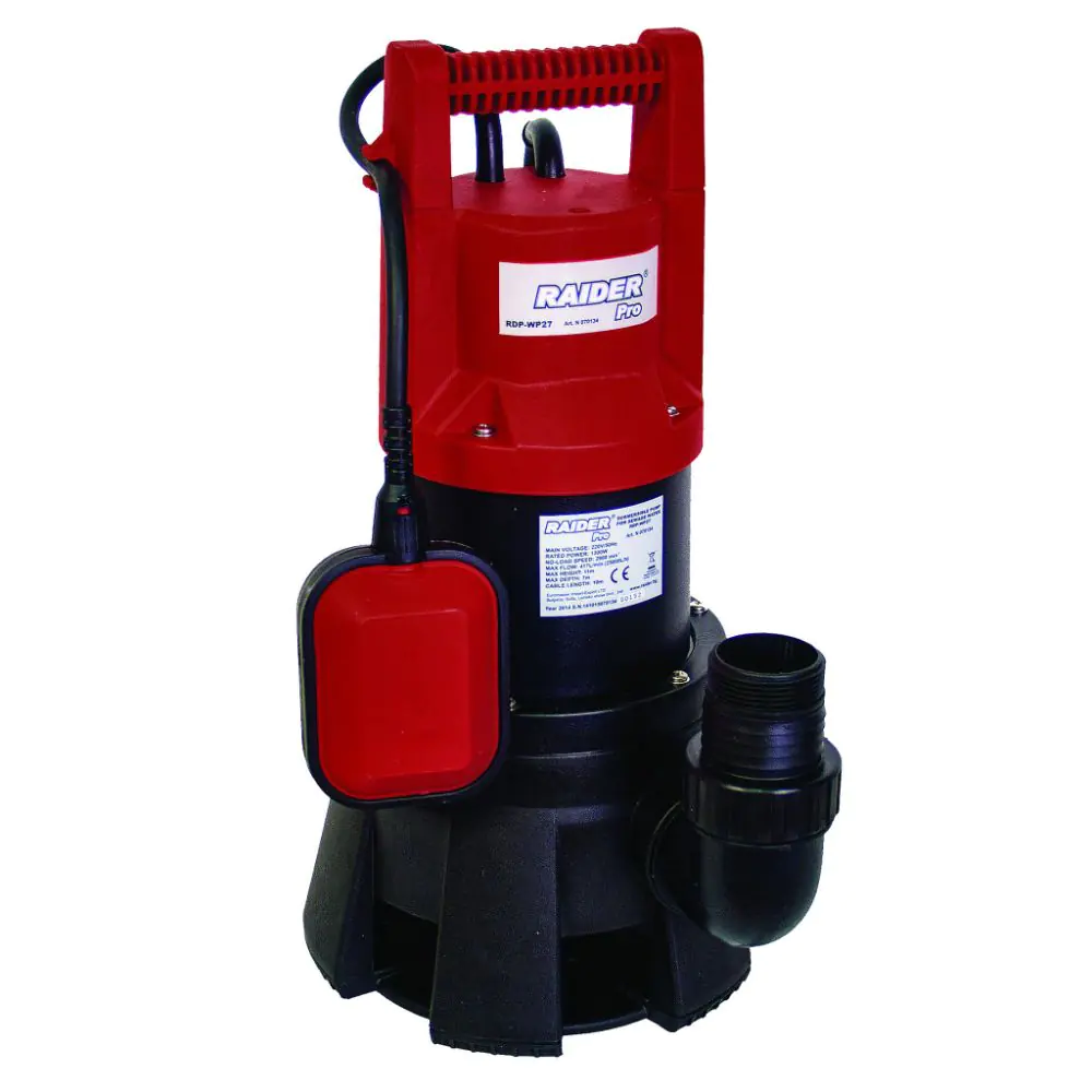 Помпа водна потоп. 1300W 2 max 417L/min 11m RAIDER PRO RDP-WP27, (35924580)