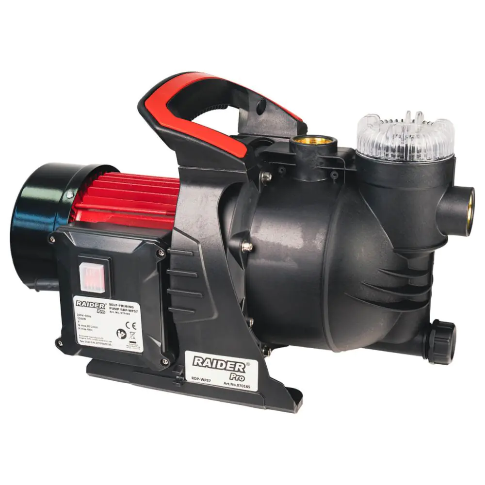 Помпа водна 1300W 1" 80L/min 48m с воден филтър RAIDER PRO RDP-WP57  , (35930089)