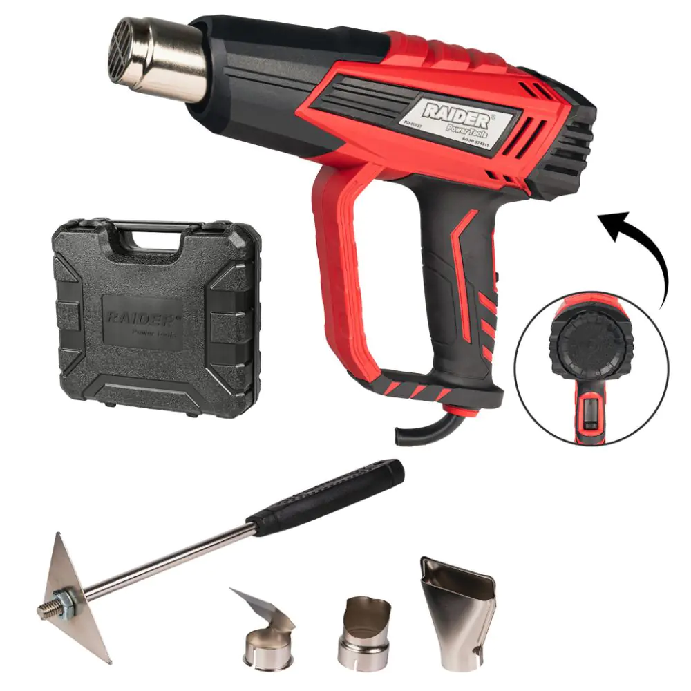 Пистолет за горещ въздух 2000W 2степ. регулиране t° RAIDER RD-HG27, (35930093)