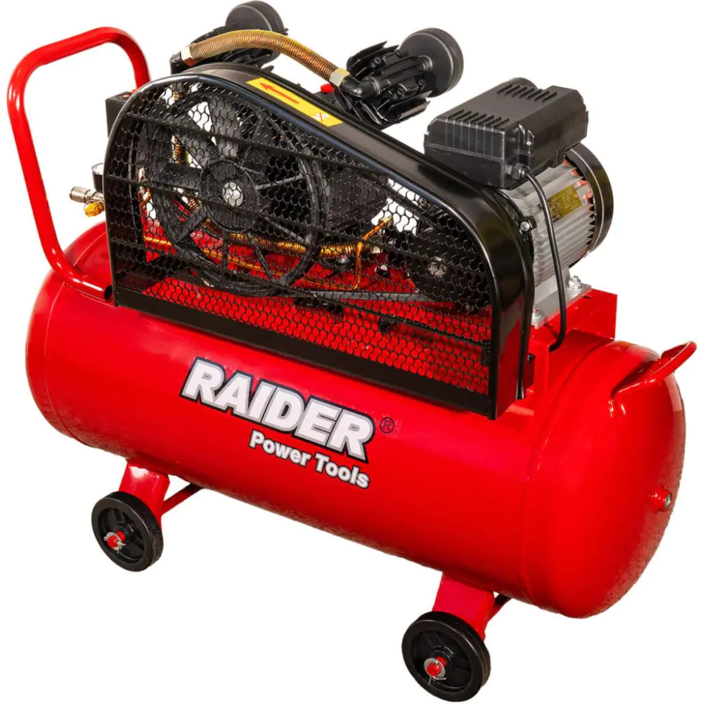 Компресор 100L 1.5kW 170L/min 2цил. ремък RAIDER RD-AC17, (35929926)