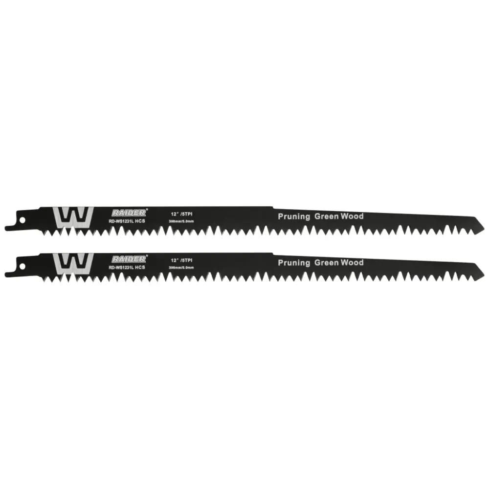 Нож за саблен трион за дърво 300mm 5mm 5TPI 2бр. RAIDER RD-WS1231L, (35930683)