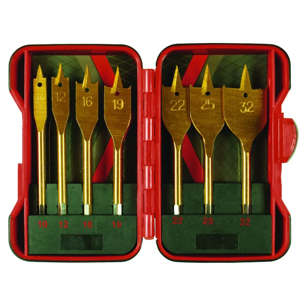 Свредла за дърво плоски 1/4" HEX 7бр. к-т, (35925633)