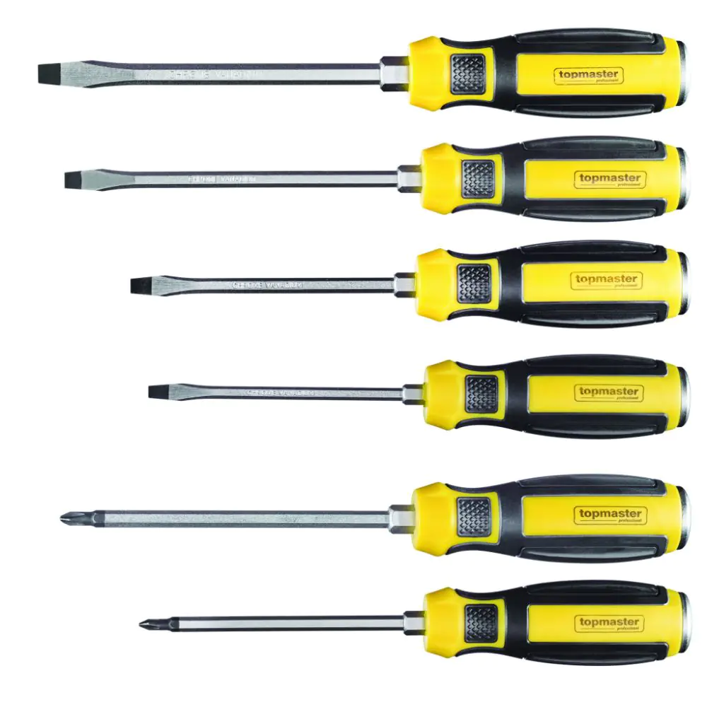 Отвертки к-т 6бр силови с шестгр. CR-V Topmaster Professional, (35926160)