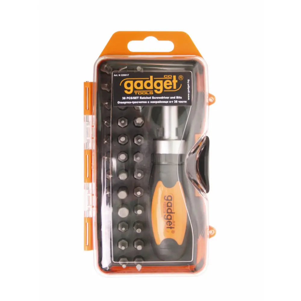 Отвертка-тресчотка с накрайници к-т 38 части GADGET, (35926225)
