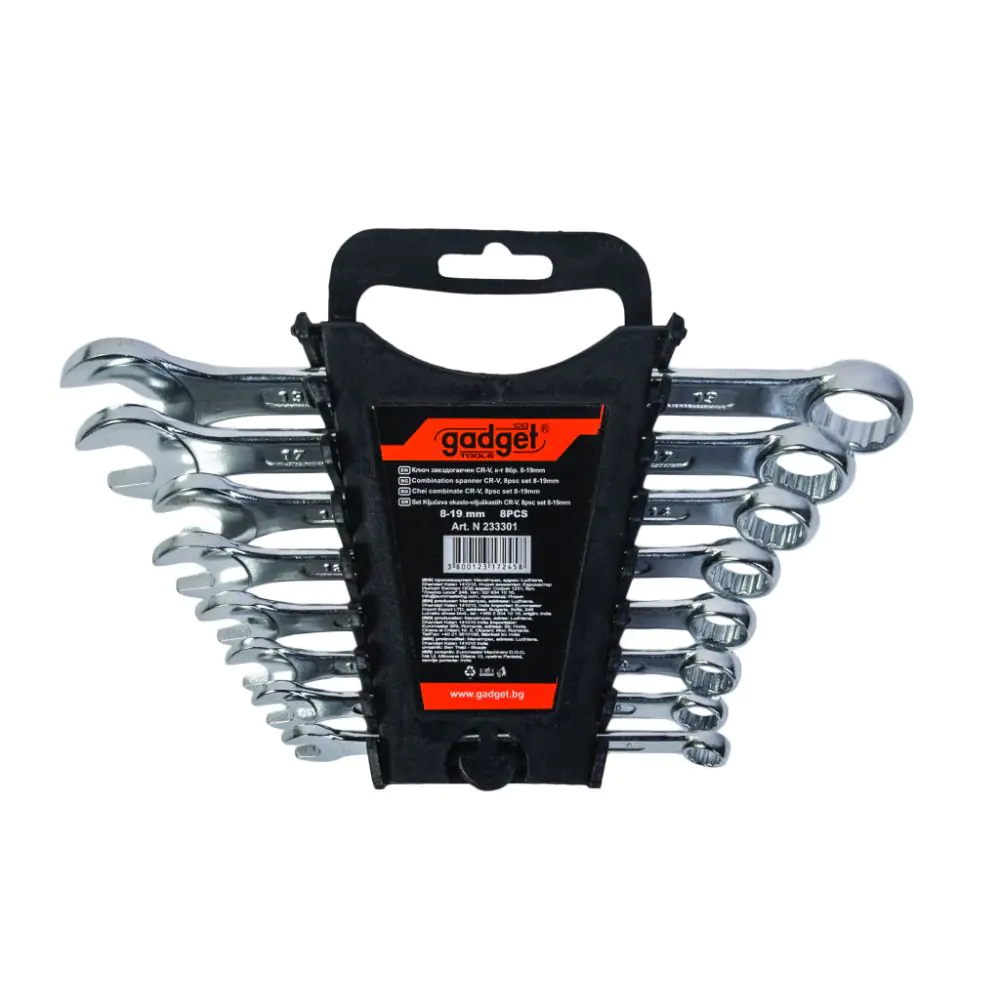 Ключ звездогаечен CR-V к-т 8бр. 8-19mm на стойка GADGET, (35926449)