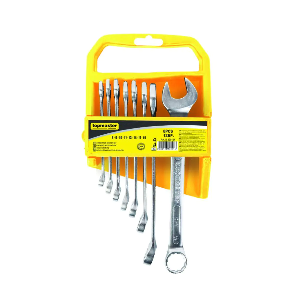 Ключ звездогаечен к-т 8бр 8-19mm CR-V PRESS Topmaster Professional, (35926465)