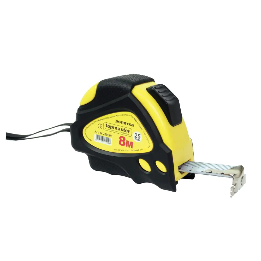 Ролетка магн. двоен стоп 5m х 19mm Topmaster Professional, (35926711)