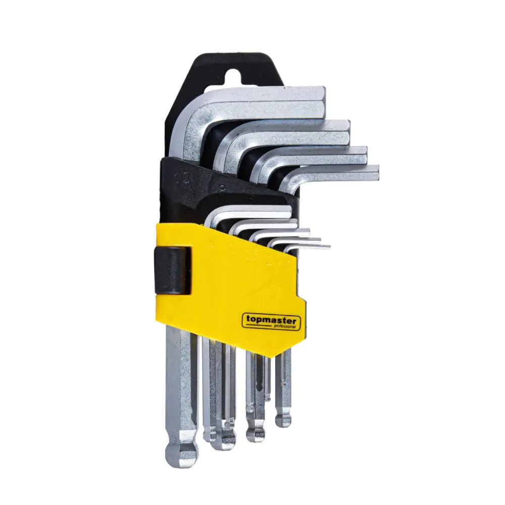 Шестограми за работа под ъгъл к-т 9бр 1.5-10mm къси CR-V Topmaster Professional, (35928103)