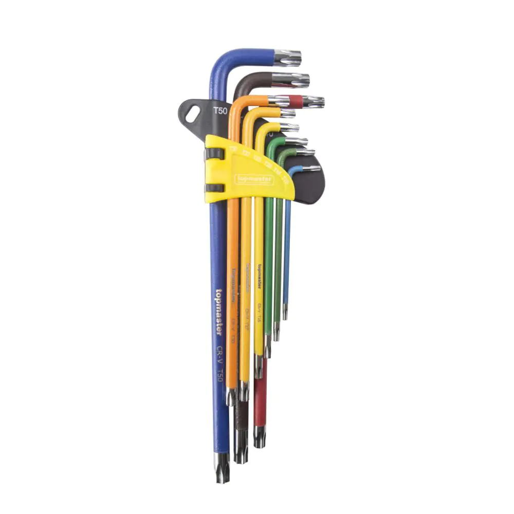 Шестограми цветни торкс отвор к-т TT10-50 9бр дълги CR-V Topmaster Professional, (35929514)
