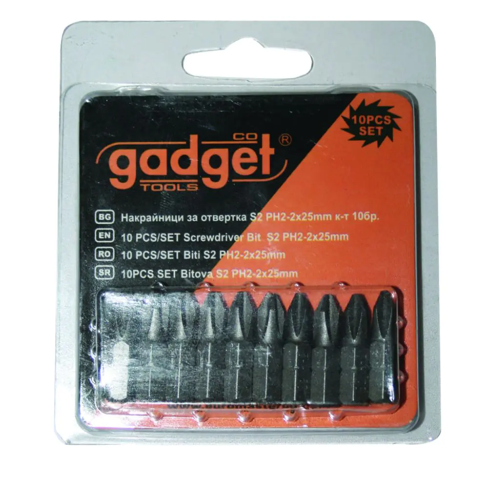 Накрайници за отвертка S2 PH2x25mm к-т 10бр. GADGET, (35928151)