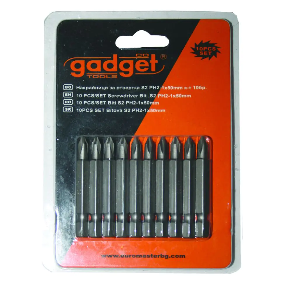 Накрайници за отвертка S2 PH-1x50mm к-т 10 бр. GADGET, (35928153)