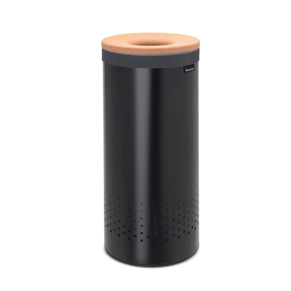 Кош за пране Brabantia 35L, Matt Black, корков капак, (35944250)