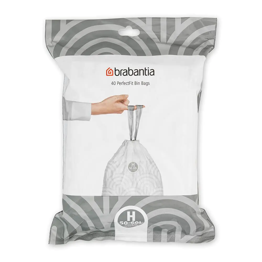 Торба за кош Brabantia PerfectFit Touch/Push/Big Bin размер H, 50-60L, 40 броя, пакет, (35942408)
