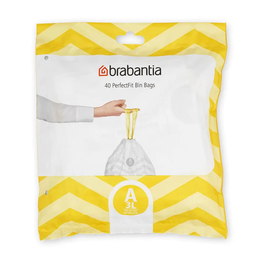 Торба за кош Brabantia PerfectFit Sort&Go/Touch размер A, 3L, 40 броя, пакет, (35942443)
