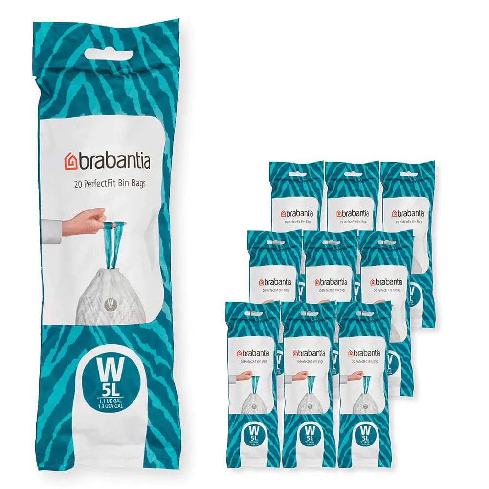Торба за кош Brabantia PerfectFit NewIcon размер W, 5L, 200 броя, кутия, (35942459)