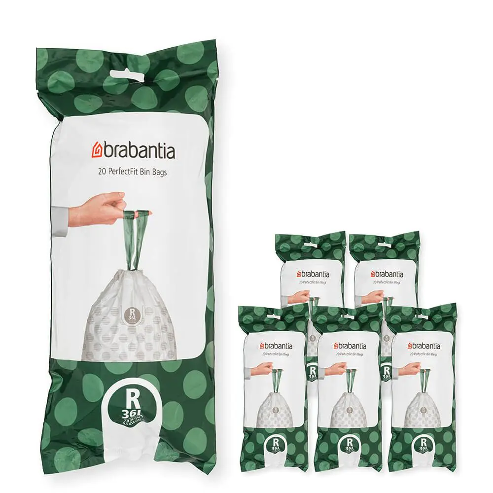 Торба за кош Brabantia PerfectFit Bo, размер R, 36L, 120 броя, кутия, (35942466)