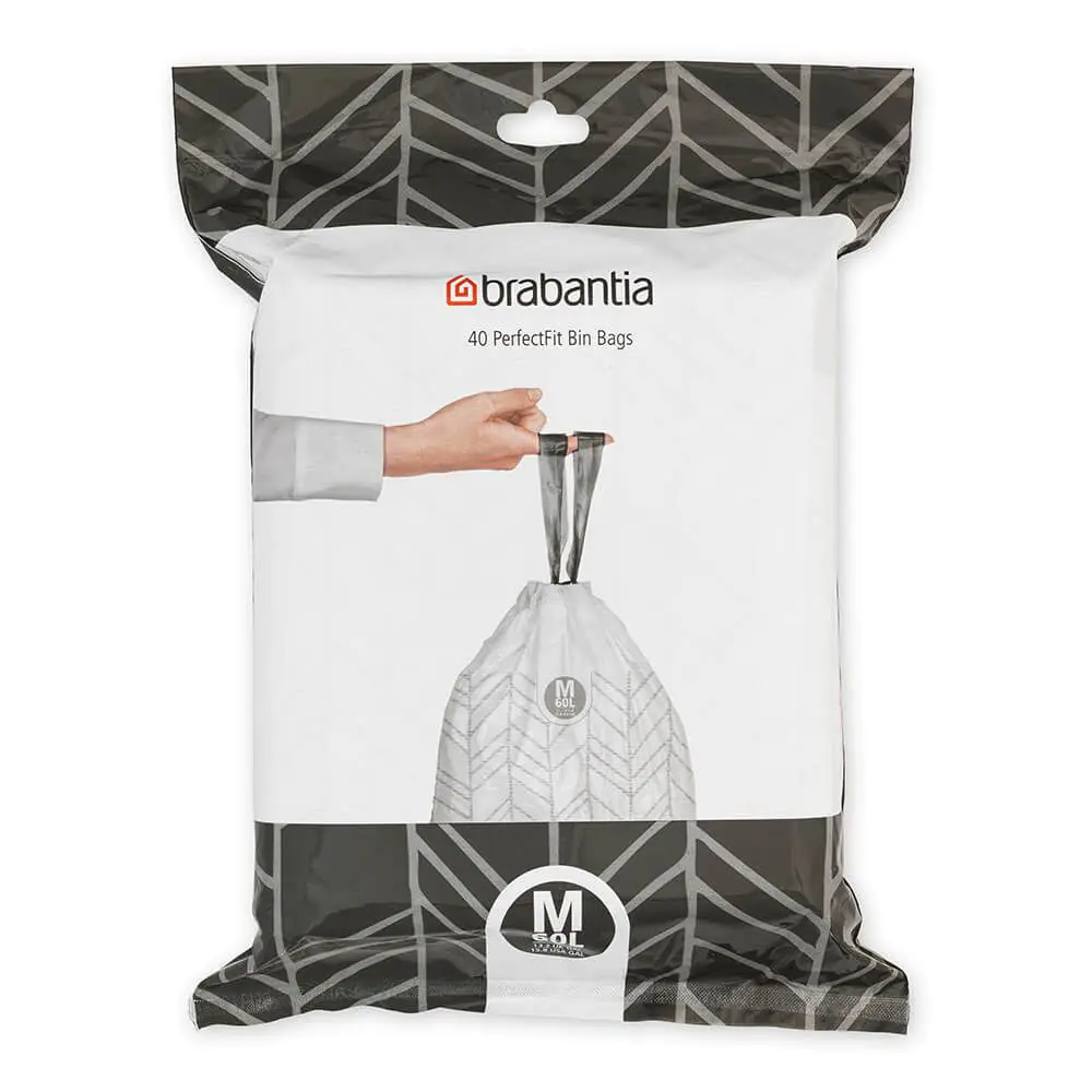Торба за кош Brabantia PerfectFit Bo размер М, 60L, 40 броя, пакет, (35942468)