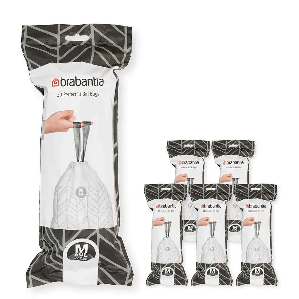 Торба за кош Brabantia PerfectFit Bo размер М, 60L, 120 броя, кутия, (35942469)