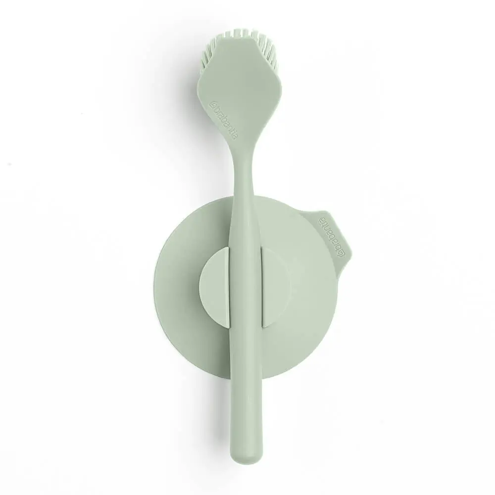 Четка за съдове Brabantia SinkSide Jade Green, вакуумна закачалка, (35942474)