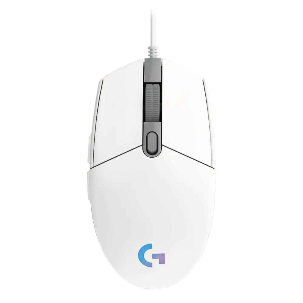 Геймърска мишка Logitech G102 LightSync, RGB, Оптична, Жична, USB, Бяла, (35933896)