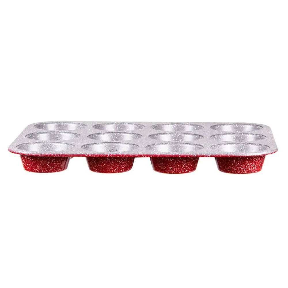 Форма за мъфини и кексчета ZEPHYR Red Passion ZP 1223 EG, 12 мъфина, Мраморно покритие, Червен, (18737)