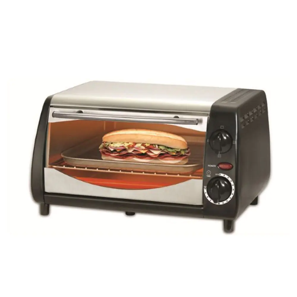 Тостер за сандвичи - фурна SAPIR SP 1441 NSB, 800W, 10 литра, Таймер, Черен/сребрист, (18686)