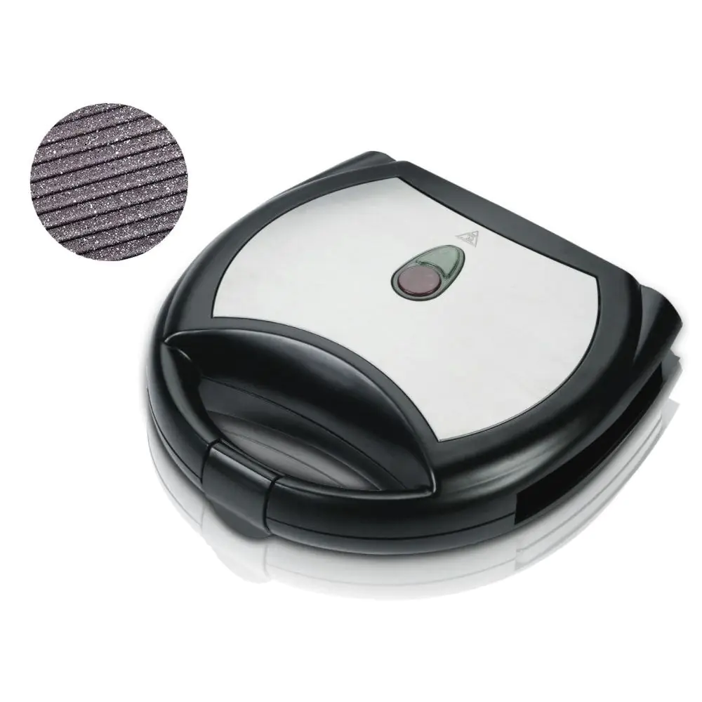 Тостер за сандвичи SAPIR SP 1442 AKM, 750W, За 2 филийки, Мраморни грил плочи, Черен/инокс, (18312)