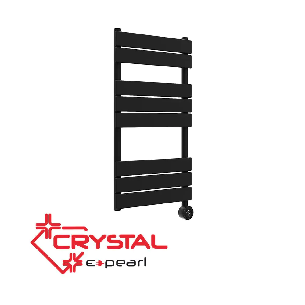 Електрическа лира за баня Crystal E-PEARL 300 W, черен мат, (35946539)