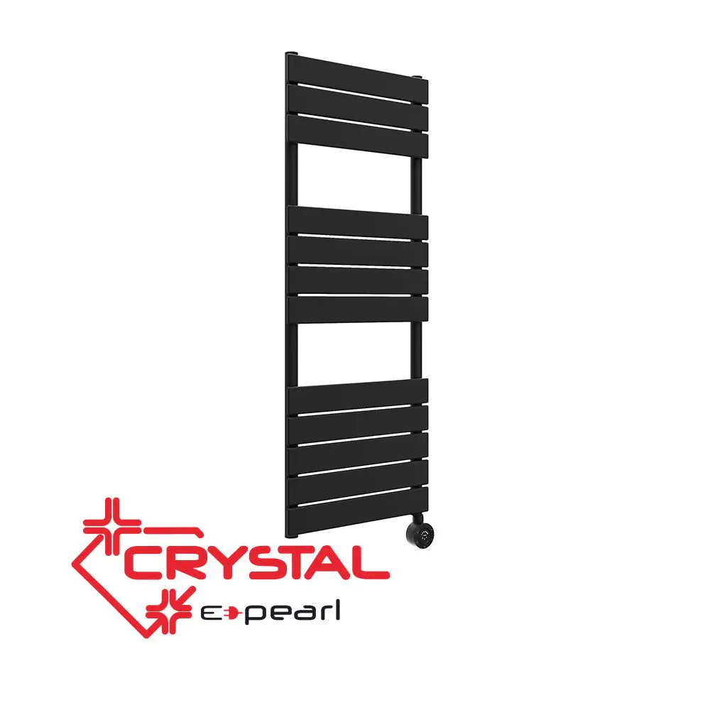 Електрическа лира за баня Crystal E-PEARL 500 W, черен мат, (35946540)