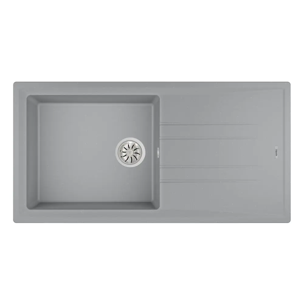Гранитна мивка STONE60LTG, обръщаема, за шкаф 60 см, сив металик, (35948971)