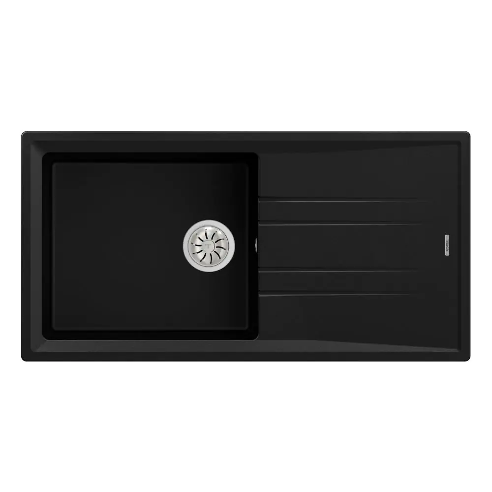 Гранитна мивка STONE60LTG, обръщаема, за шкаф 60 см, черна, (35948972)
