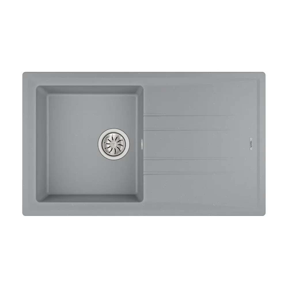 Гранитна мивка STONE50BTG, обръщаема, за шкаф 50 см, сив металик, (35949022)